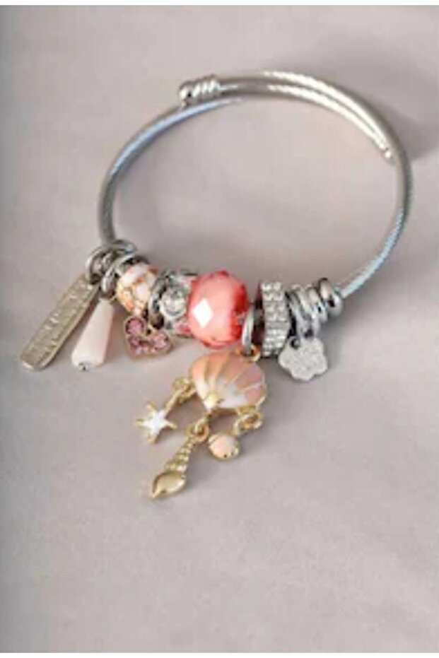 Women's Charm Oyster Shell Figured Steel Bracelet