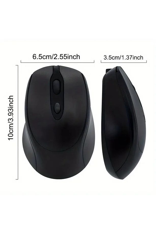 🖱️ 1200 DPI Şarjlı Bluetooth + 2.4GHz Kablosuz Mouse | Type-C Girişli, Sessiz, Siyah Wireless - 6