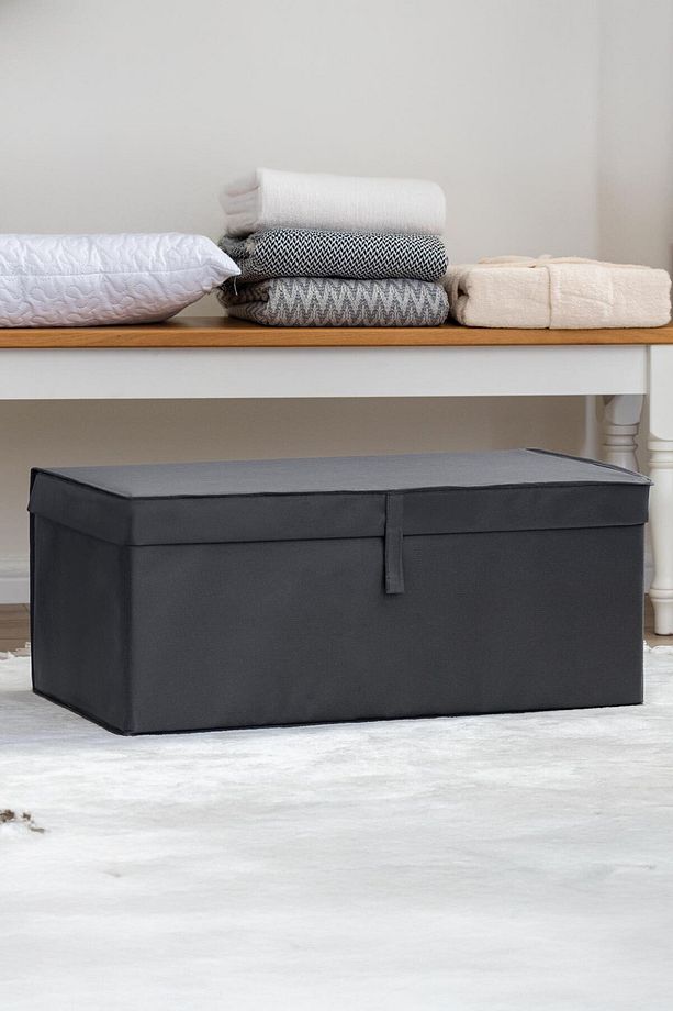 2 Ad Çok Amaçlı Çamaşır Saklama Düzenleme Vb Hurç Kutu Mega Plus 70x40x30 cm Antrasit - 1
