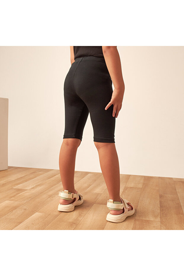 Solid Shorts With Elasticated Waist - 6