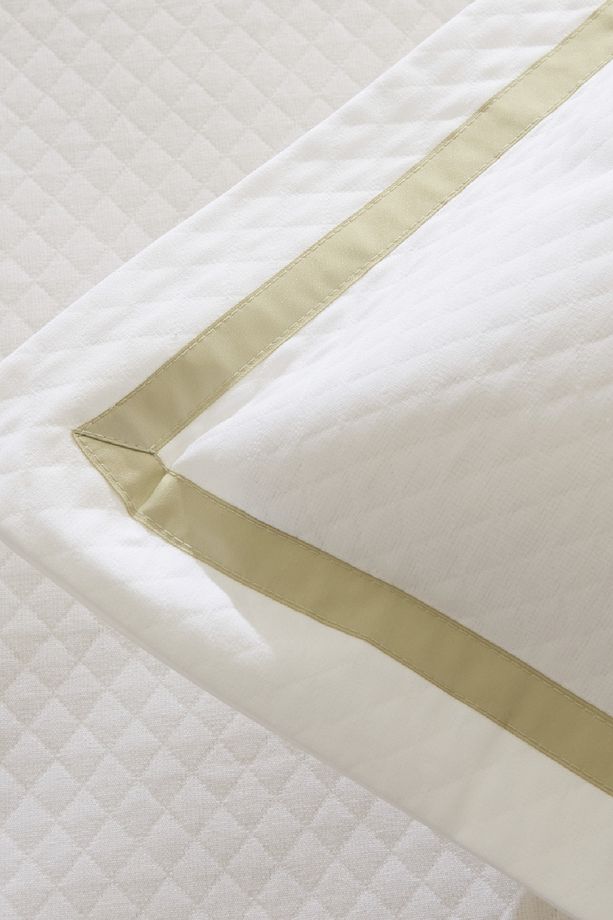 White Collection Doris %100 Pamuk Çift Kişilik Yatak Örtüsü Takımı Adaçayı - 6