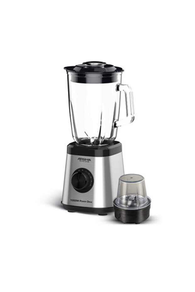 High Power 1000W Table Blender 1.5 Glass Jar, 6 Stainless Steel Blades, 5 Presets, Speed