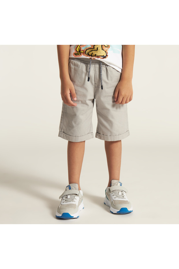 شورت سادة مع رباط للإغلاق - 1