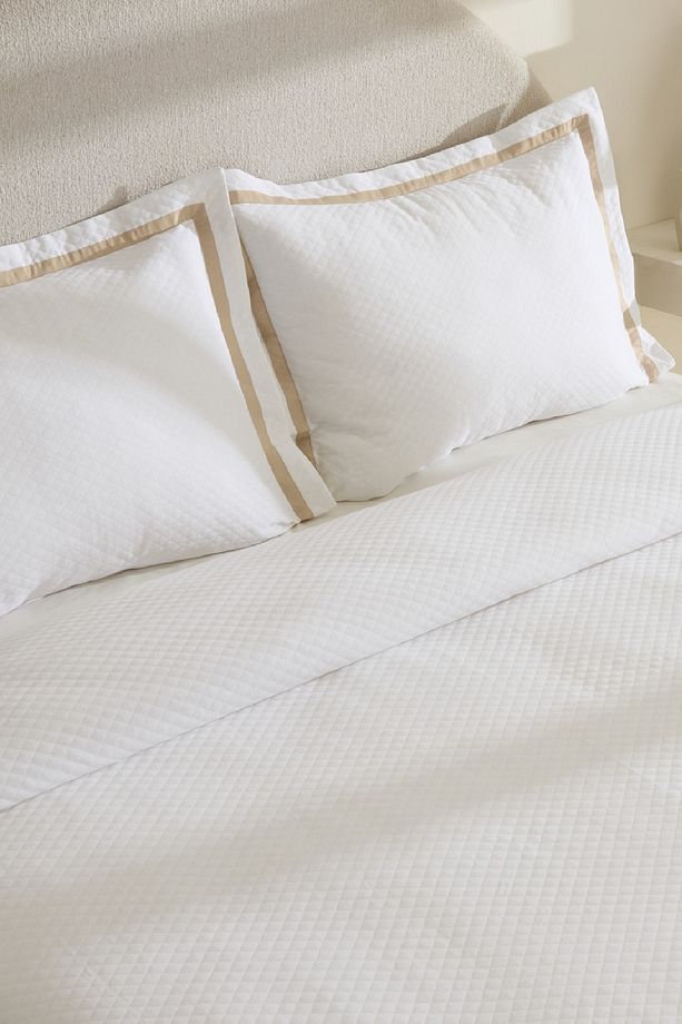 White Collection Doris %100 Pamuk Çift Kişilik Yatak Örtüsü Takımı Bej - 5