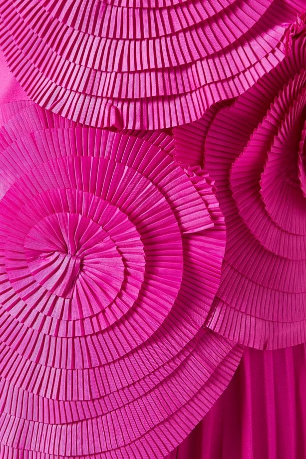 Trusley Rosette Pleated Gown, Pembe Tek Omuz Abiye - 4