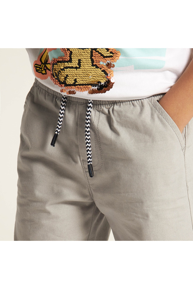 شورت سادة مع رباط للإغلاق - 2