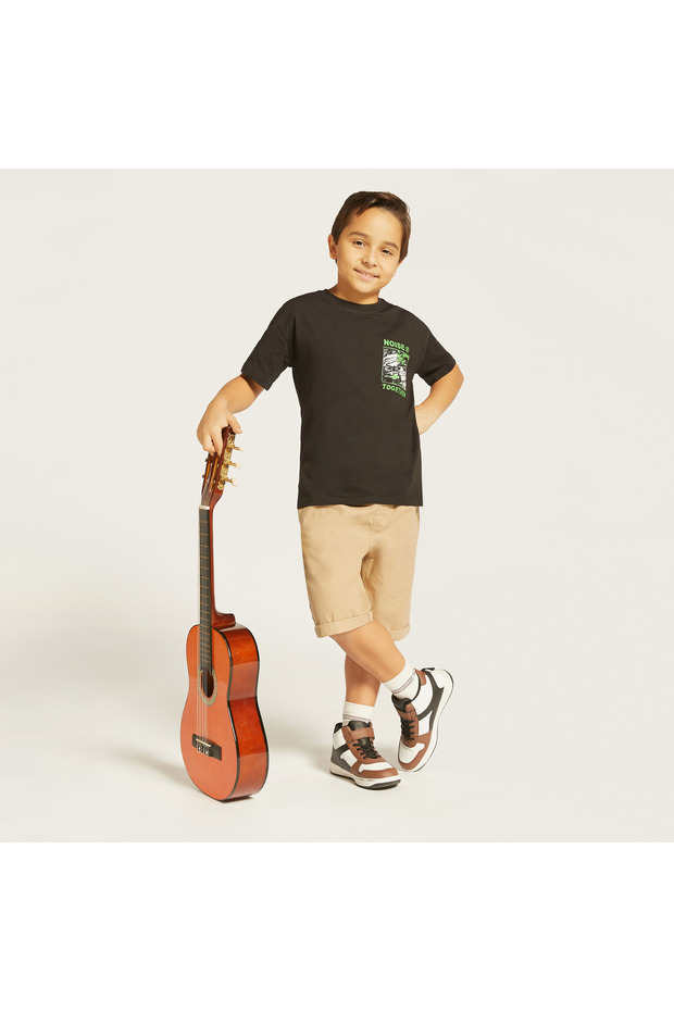 Solid Shorts With Drawstring Closure - 1