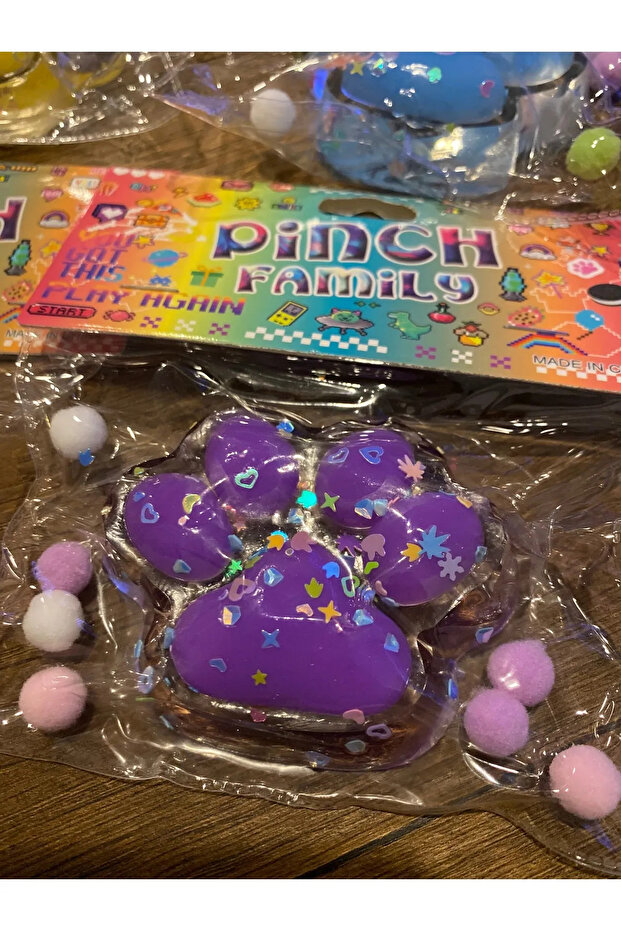 Sevimli Dev Squishy Kedi Pati Sıkma Tüylü Pati Sukuşi - 3