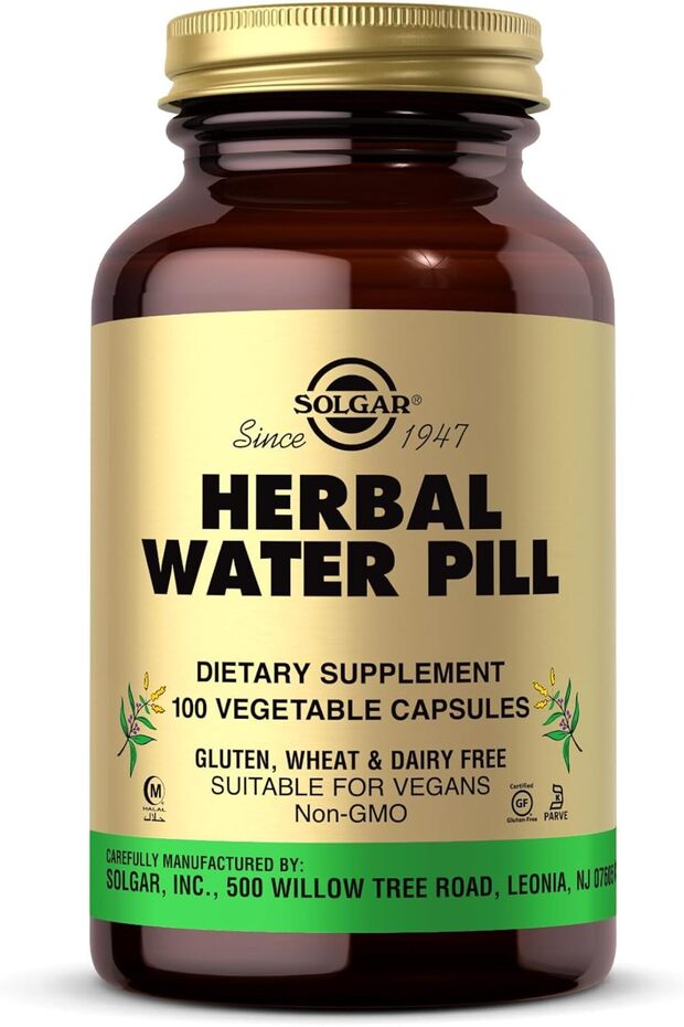 Natural Herbal Water Pill, 100 Vegetable Capsules, Support Fluid Balance
