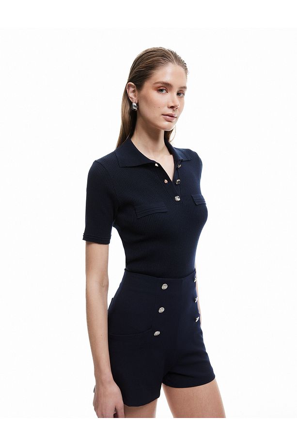 X Sima Tarkan - Regular Fit Düğme Detaylı Mini Şort - 2