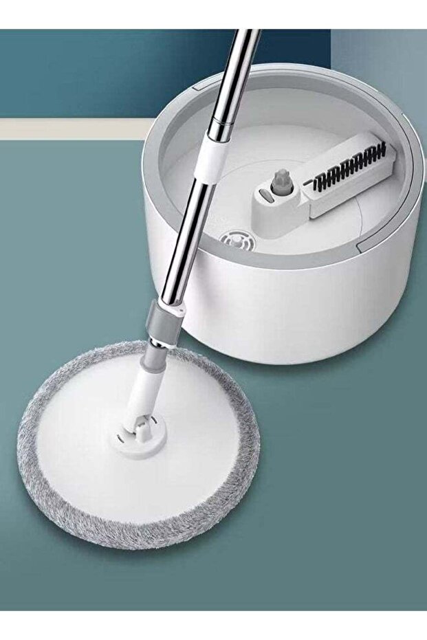 Spinning Mop Bucket Set 360° Rotatable Flat Mop with Self-separating Dirty and Clean Water System - 1