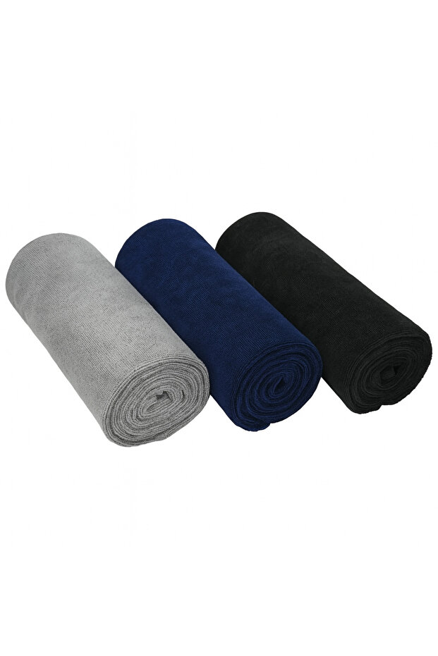 3-Piece Multipurpose Microfiber Towel, Gym & Hand Towel, Hair Towel 50x90cm