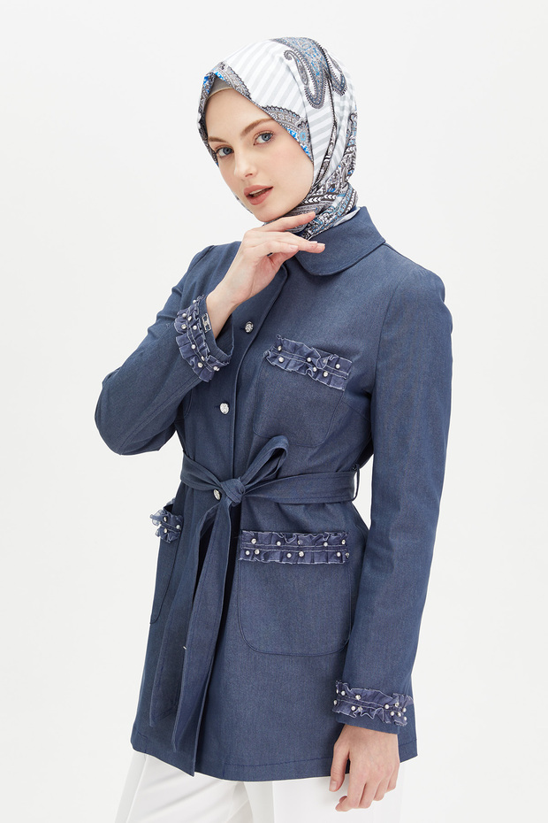 Kurdeleli Kuşaklı Ceket - 3