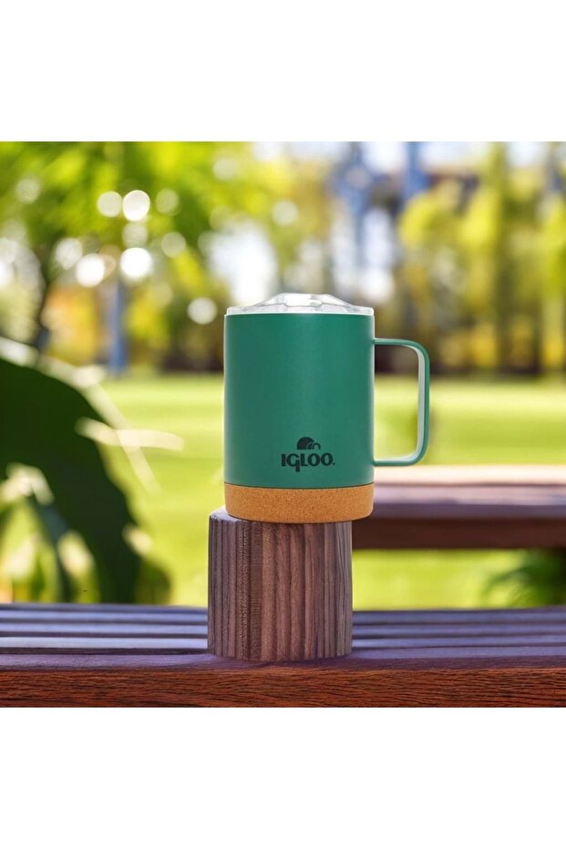 كوب فلين 350 مل ترمس كوب زجاجة ماء أخضر - 6