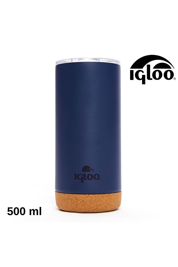 Cork Mug 500ml Thermos Mug Cup Flask Dark Blue