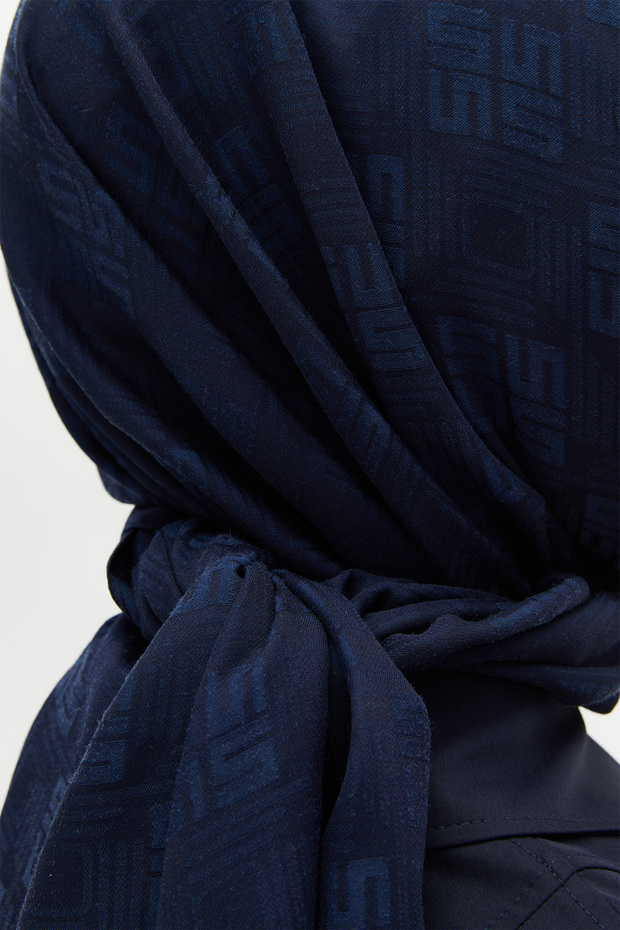 Jakarlı Monogram Şal - 4