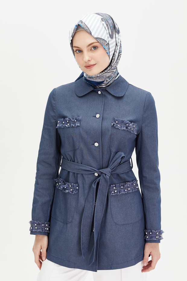 Kurdeleli Kuşaklı Ceket - 4