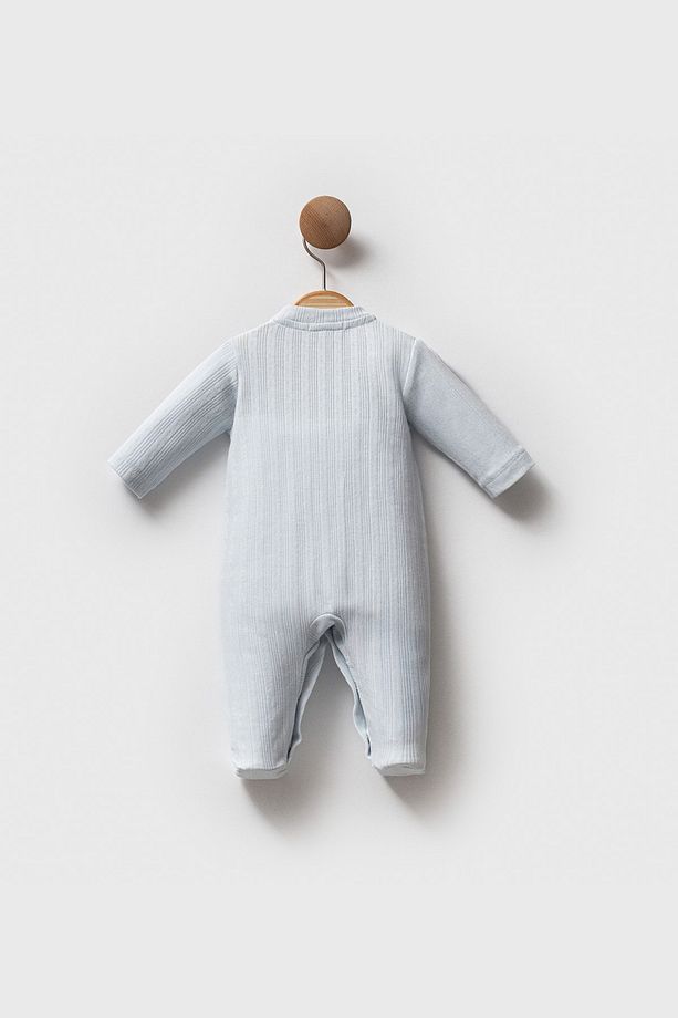 Patikli Önü Çıtçıtlı Uzun Kollu Erkek Bebek Tulum - 3