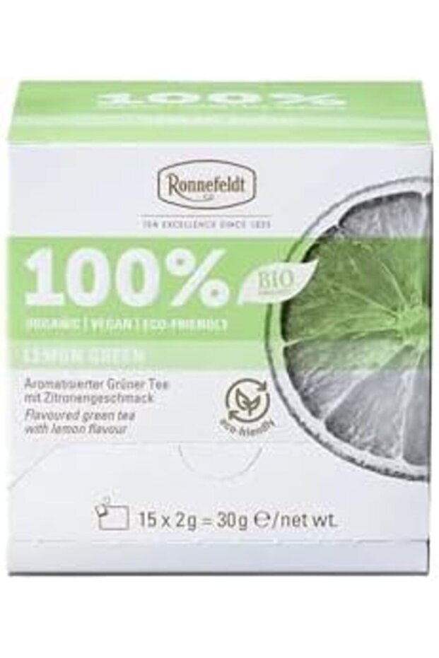 Lemon Green 100% Bio, Case of 8 Boxes | Each Box Contains 15 Tea Bags