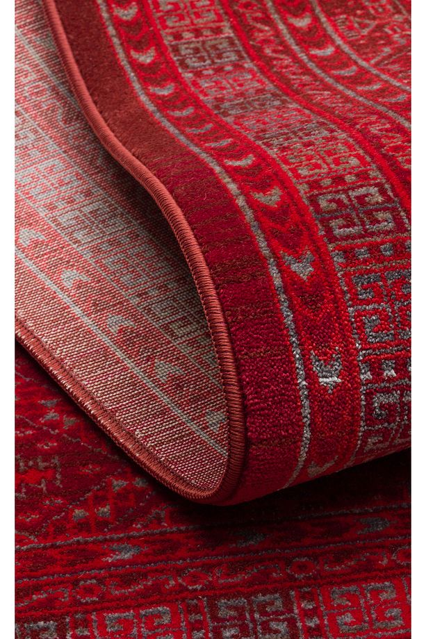 PİETTRA PTR17 KIRMIZI Afgan halısı desenli makine halısı - 7