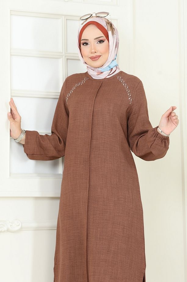 Omzu Taşlı Sofia Tunik 3124HBS856 Açık Kahve - 3