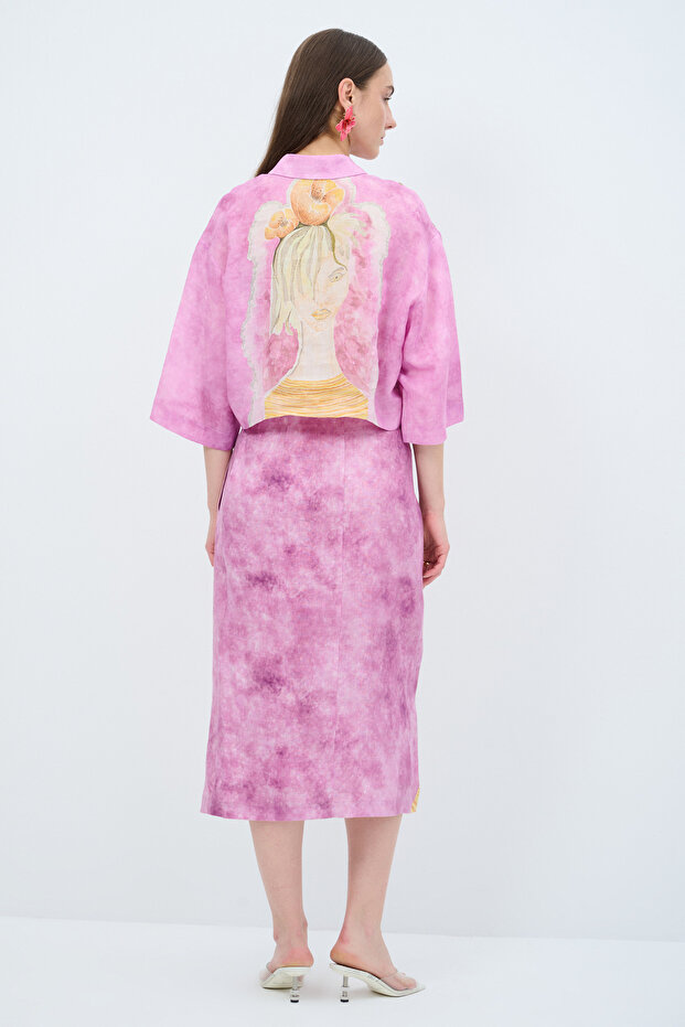 Desenli Keten Gömlek - 6