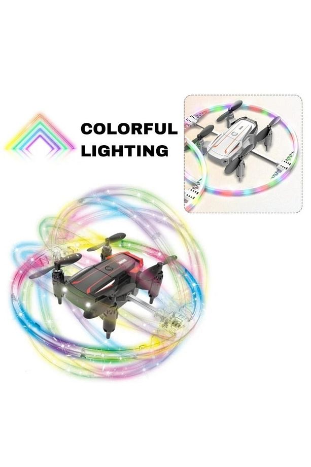 Katlanabilir Mini BK2 Drone Optik Akışlı LED Işıklı Tek Tuş Kalkış Katlanabilir Tasarım RC DRONE Sİ - 3