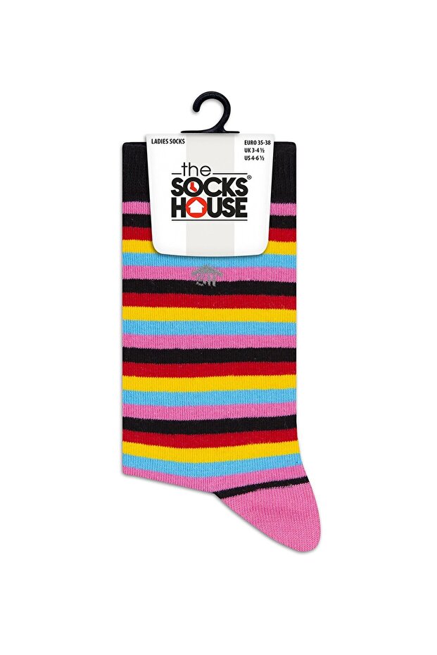 جوارب منقوشة بخطوط متعددة الألوان - 4