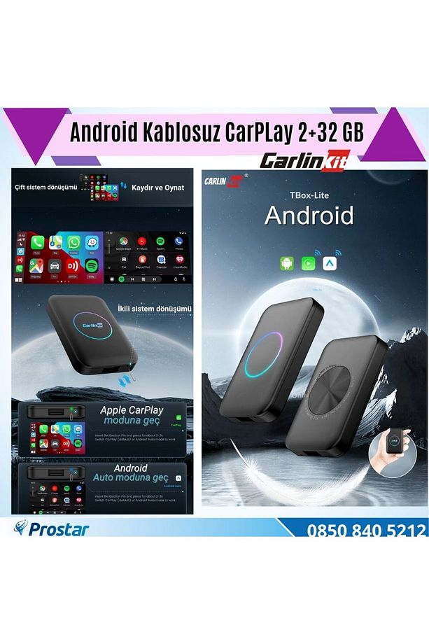 3 in 1 Carlinkit CPC200 Tbox Lite Android 2 GB 32 GB Android Auto Carplay Ai kutusu 512 GB SD - 1