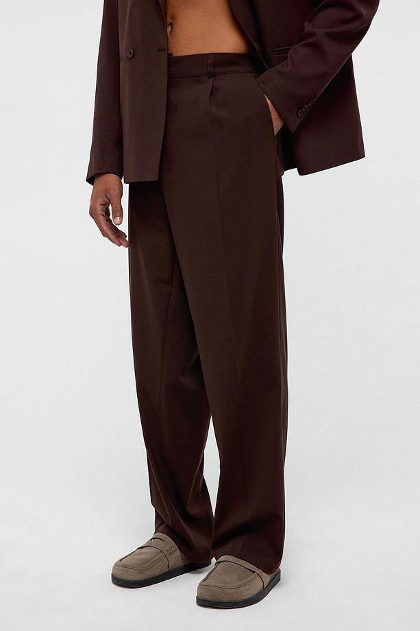 Tek Düğme Oversize Takım Elbise Kahve - 7