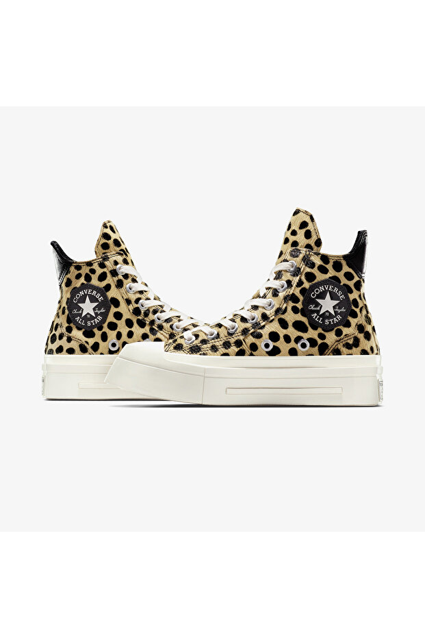 Chuck 70 Leopard Print De Luxe Squared Unisex Siyah Platform Sneaker - 6