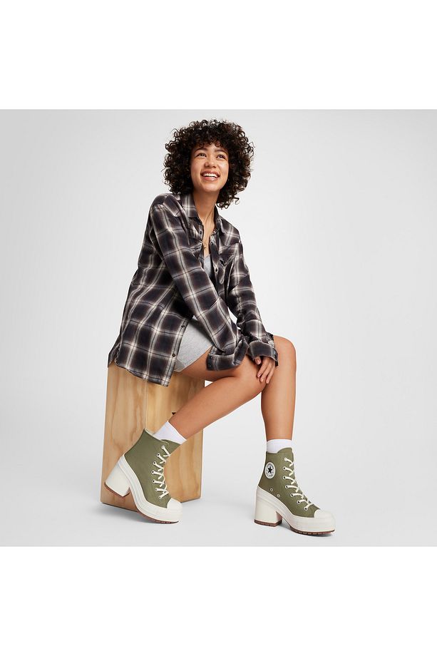 Chuck 70 De Luxe Platform Kadın Haki Sneaker - 8