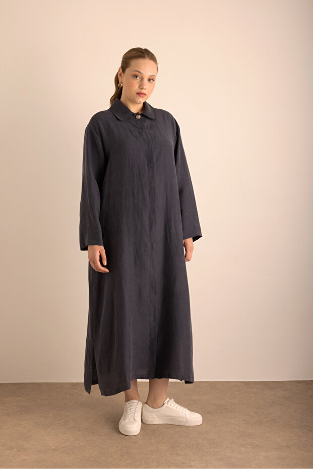 Önden Düğmeli Ferace - 3