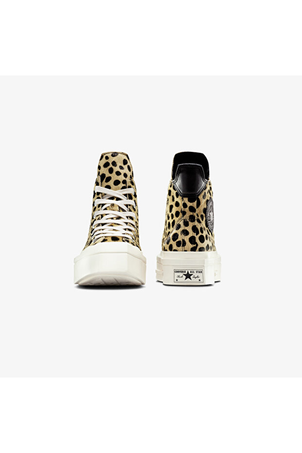 Chuck 70 Leopard Print De Luxe Squared Unisex Siyah Platform Sneaker - 3