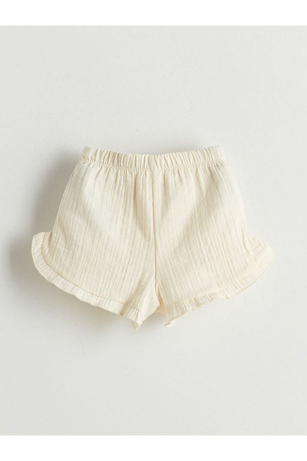 LCW Beli Lastikli Basic Kız Bebek Şort 2'li New Season - 4