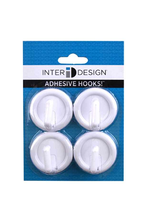 خطاف متعدد الاستخدامات ذاتي اللصق، أبيض صغير، مكون من 4 قطع - 1