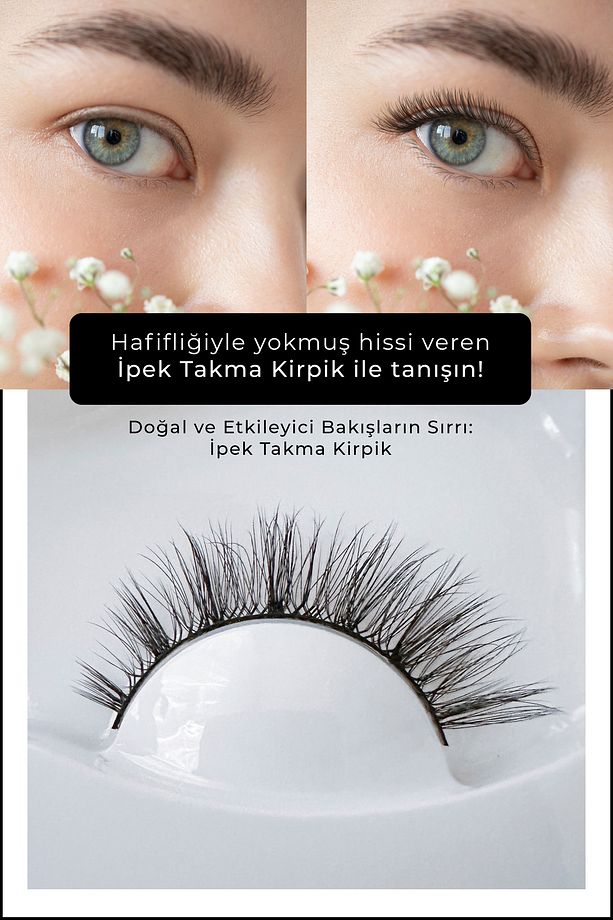 Tekrar Kullanılabilir İpek Takma Kirpik, Takma Kirpik Ultra Hafif - 1