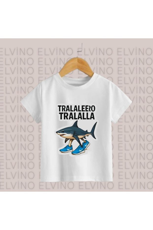 Italian Braınrot Characters Printed Oversize Unisex Crew Neck Cotton Children's Tshirt