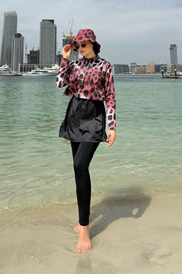 Croplu Hijab Swimsuit Set Dotted