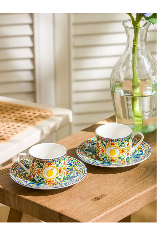 LCW HOME Karişik Baskılı 2 Kişilik Porselen Kahve Fincan Takımı 90 ml - 1