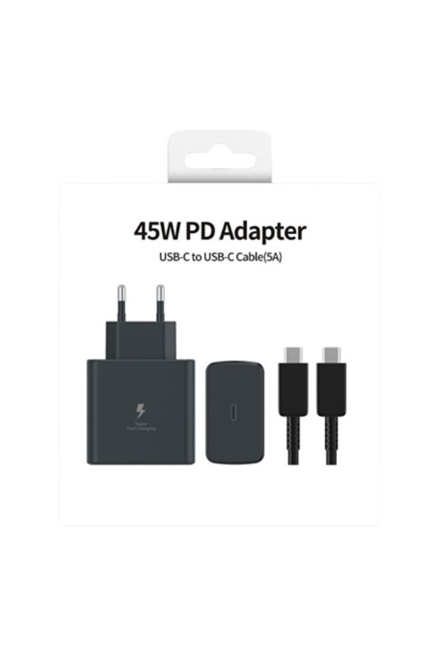 Set Incarcator Super Fast Charge 45W, 5A, PD 3.0, Cablu 1m, USB Type-C, Negru - 2