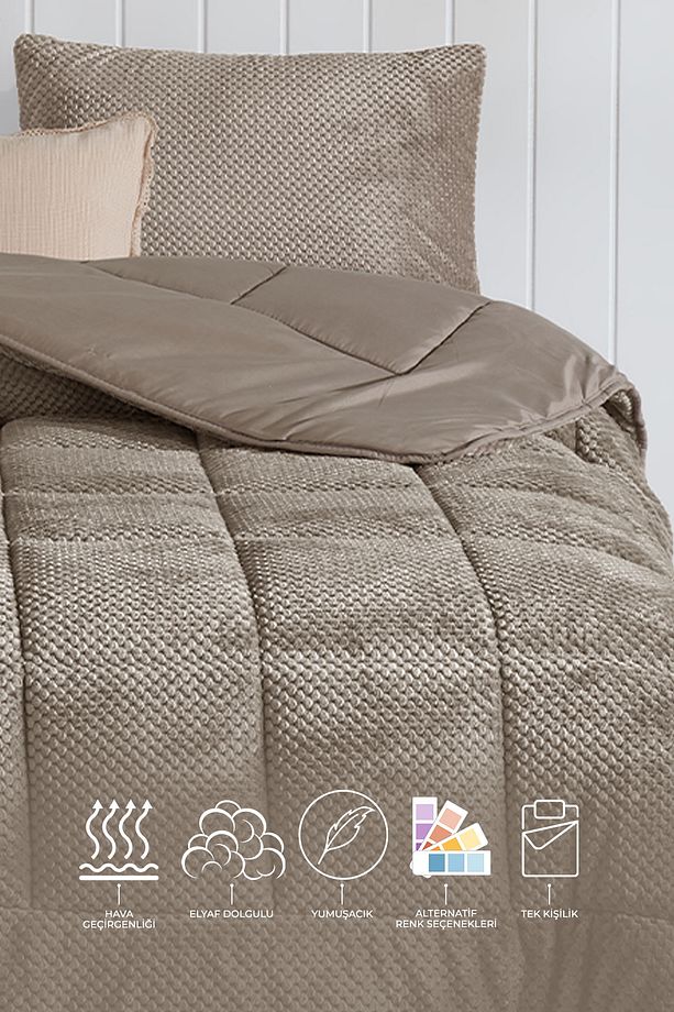 Luis Comfort Set Tek Kişilik (155x215 cm) Vizon - 2