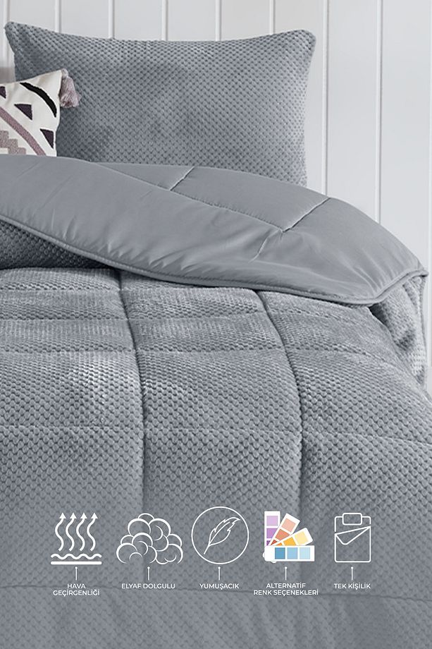 Luis Comfort Set Tek Kişilik (155x215 cm) Gri - 2