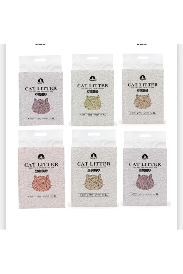 6 Packs Of Biodegradable Fast Clumping Natural Fresh Tofu Corn Cat Litter 36L