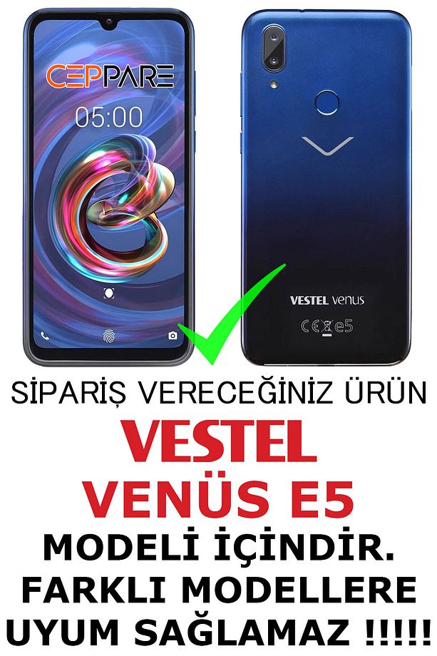 Venüs E5 Uyumlu Kılıf Desen Baskılı Silikon Kalp Dalgası STK:724 CP-ahc4Cw3 - 2