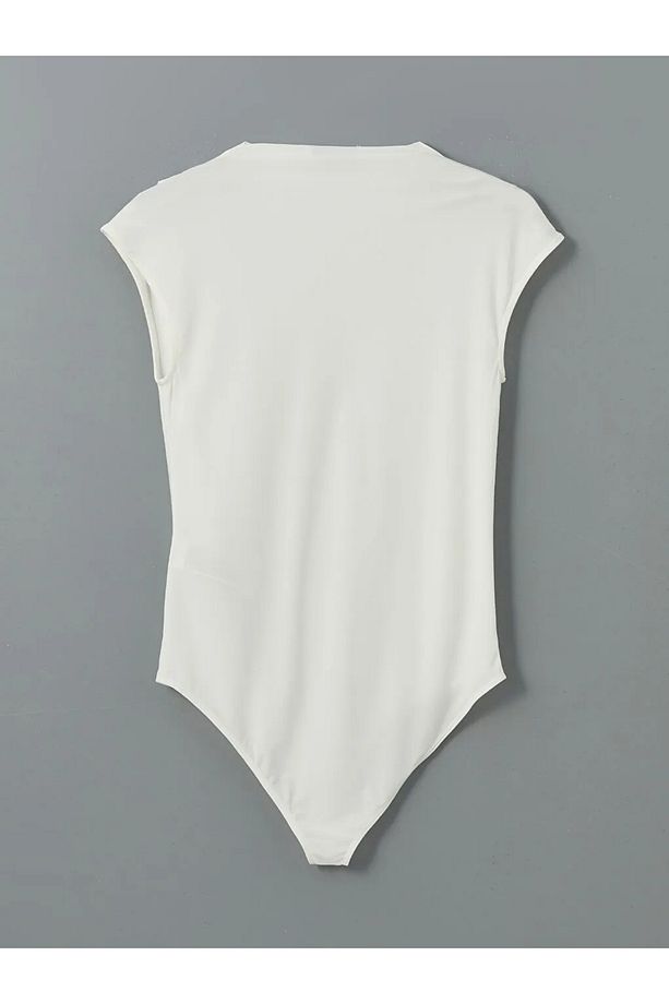 LCW Vision Ekru Dik Yaka Kadın Bodysuit - 6