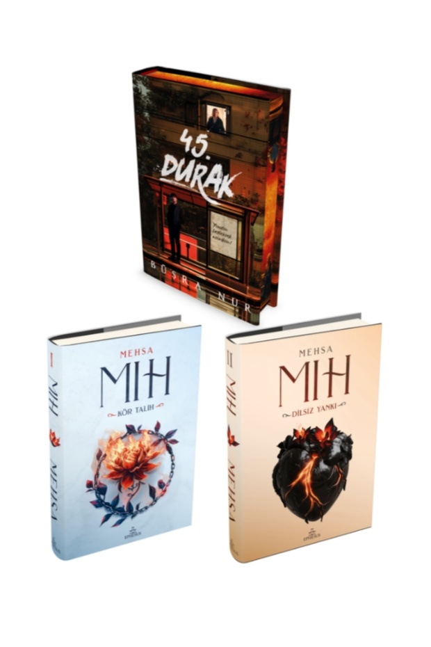 45. Durak, Mıh 1, Mıh 2 Dilsiz Yankı Büşra Nur ve Mehsa 3 Kitap Ciltli Set