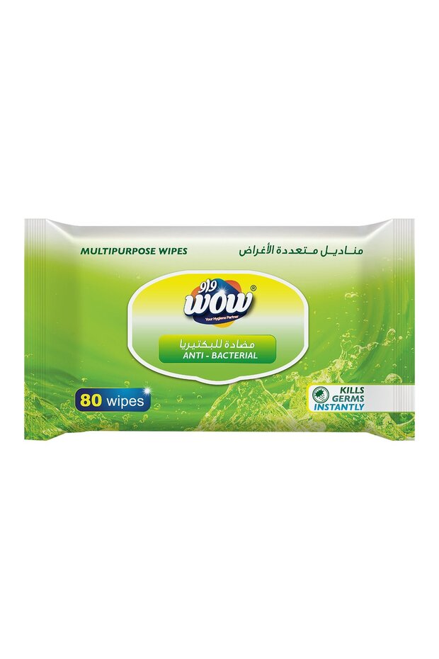 Anti-Bacterial Multipurpose Wipes 80 pcs Gentle & Effective Cleaning for Hands, Surfaces