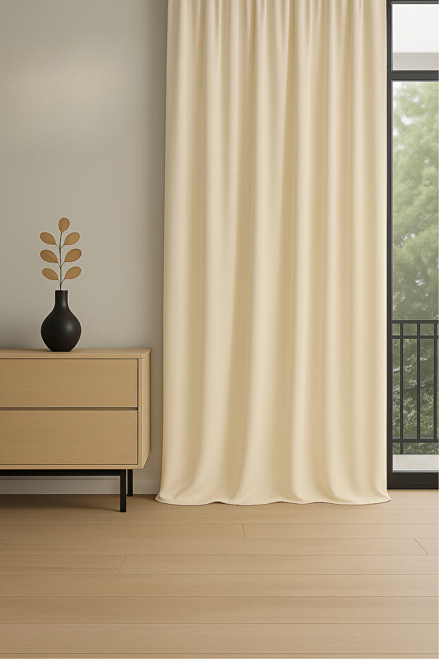 1. Grade Quality Cream Satin Sunshade Curtain