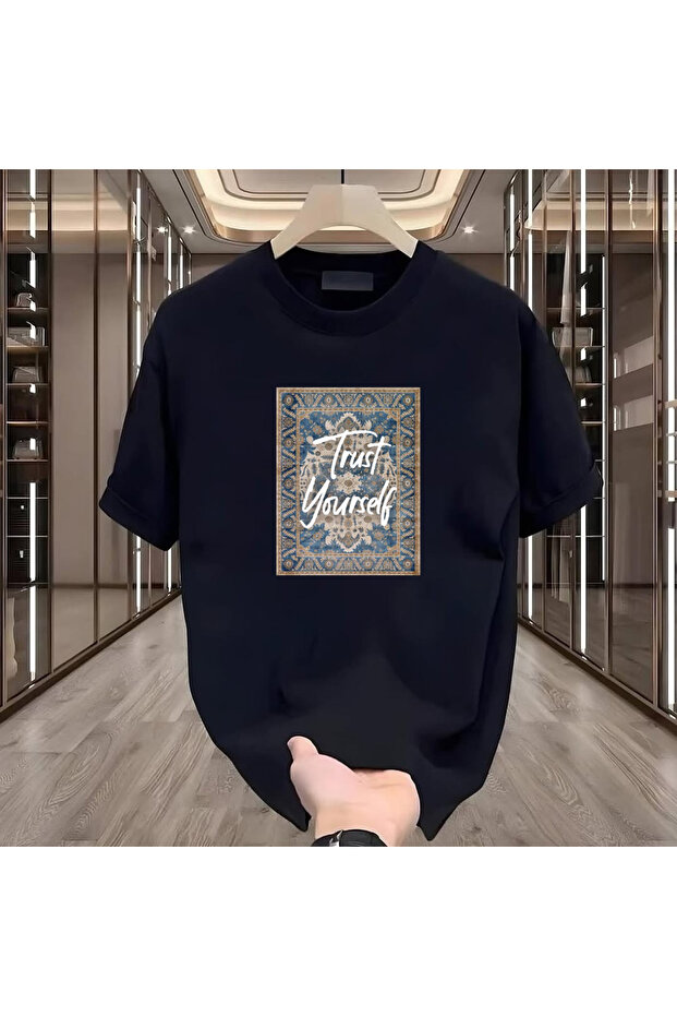 Trust Yourself Printed Black Regular Men's Tshirt